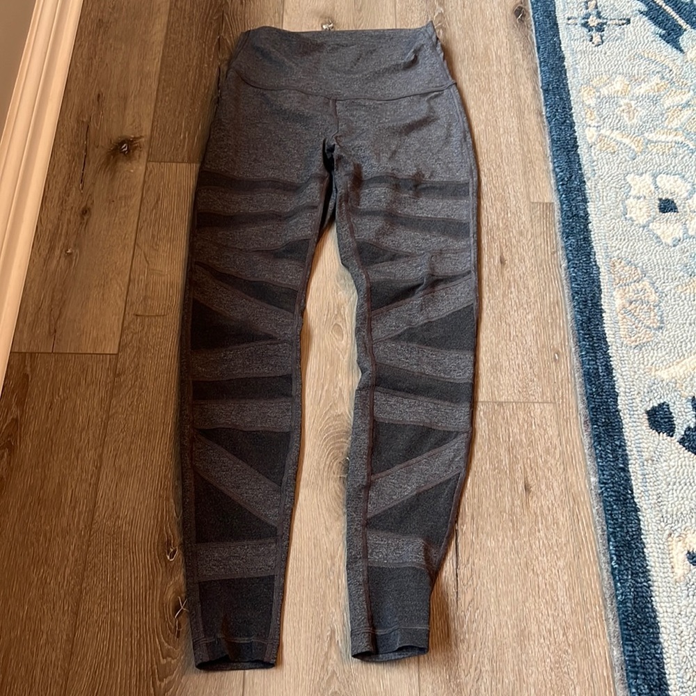High waisted gray mesh lululemon leggings